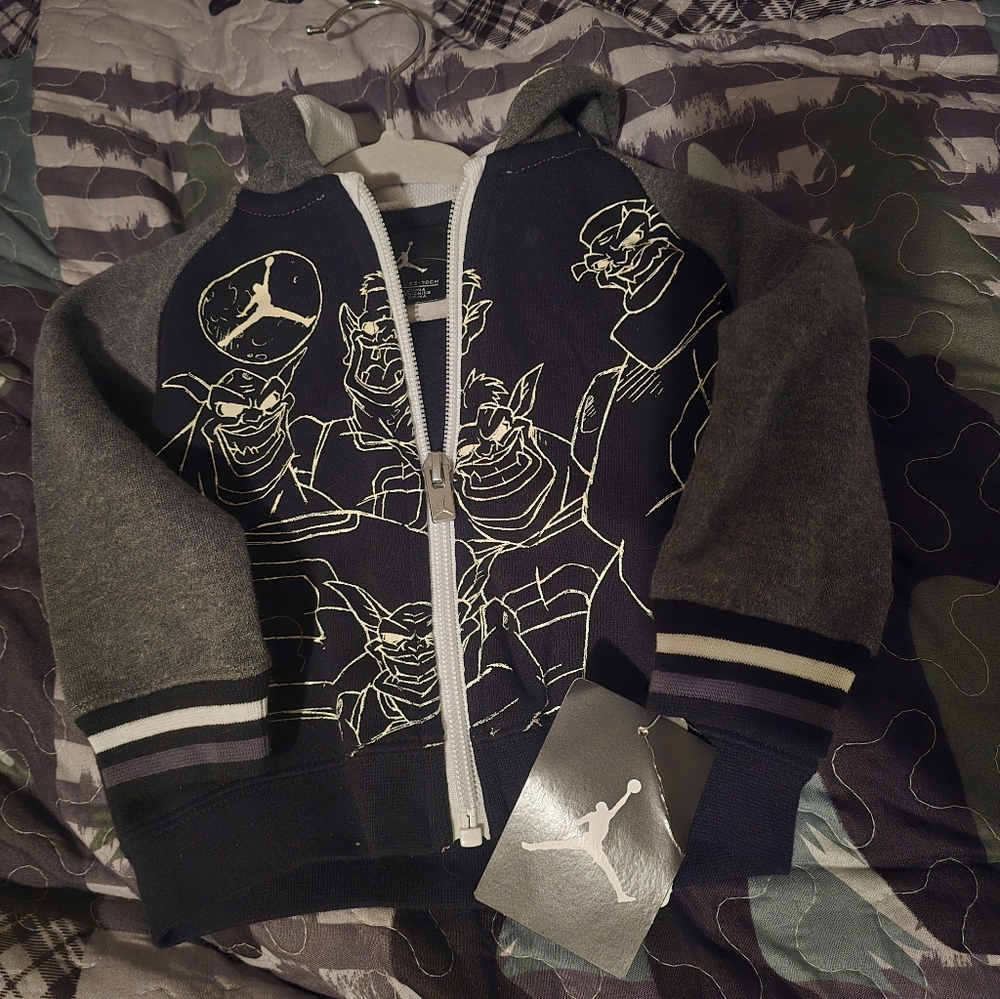 Kids Graphic Hoodie - Gray and Black
